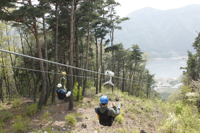 영천 보현산댐 짚와이어 이미지 1